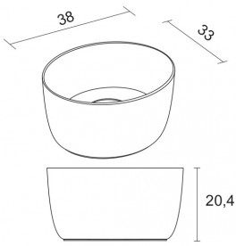 Раковина Riho Oval 38х33 см искусственный камень белый матовый F70100