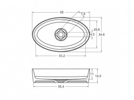 Раковина Riho Thin Oval 58х34,6 см штучний камінь білий матовий F70028