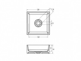 Раковина Riho Thin Square 38х38 см искусственный камень белый матовый F70024