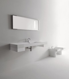 Раковина-стільниця для ванною Kerasan Cento підвісна / накладна 140х45 см біла 353501