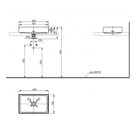Раковина TOTO Luminist полувстраиваемая прямоугольная белый MRZ710BCB1