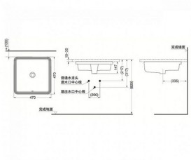Раковина TOTO врезная квадратная керамика белый LW1514B