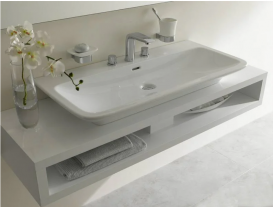 Раковина TOTO MH накладна прямокутна кераміка білий LW10417G