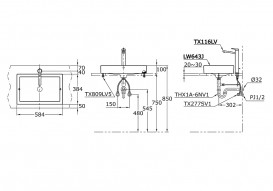 Раковина TOTO накладна прямокутна кераміка білий LW643J