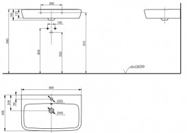 Раковина TOTO Neorest полувстраиваемая прямоугольная керамика белый LW3717HY