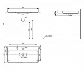 Раковина TOTO SG врізна прямокутна кераміка білий LW172YC