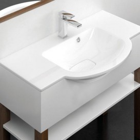 Раковина для ванної Marmorin Emma регульована від 60 до 250 см литий камінь білий 639 REG 0xx xx x