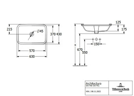 Раковина Villeroy&Boch Architectura 63х43 см без переливу санітарна кераміка альпійський білий 5A776101
