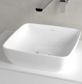 Раковина Villeroy & Boch Artis 41х41 см без перелива TitanCeram CeramicPlus каменный белый 417841RW