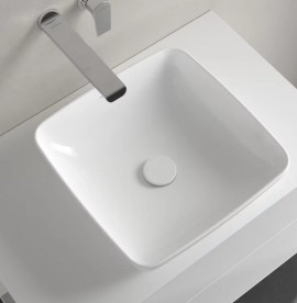 Раковина Villeroy & Boch Artis 41х41 см без перелива TitanCeram CeramicPlus каменный белый 417841RW