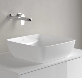 Раковина Villeroy & Boch Artis 41х41 см без переливу TitanCeram CeramicPlus кам'яний білий 417841RW