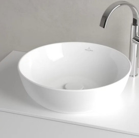 Раковина Villeroy & Boch Artis ⌀43 см без перелива TitanCeram CeramicPlus каменный белый 417943RW