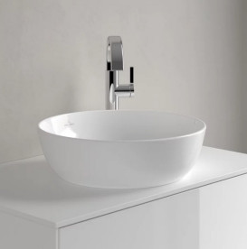Раковина Villeroy & Boch Artis ⌀43 см без перелива TitanCeram CeramicPlus каменный белый 417943RW