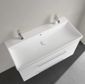 Раковина Villeroy & Boch Avento 100х47 см с переливом санитарная керамика CeramicPlus каменный белый 4156A4RW