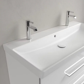 Раковина Villeroy & Boch Avento 100х47 см с переливом санитарная керамика CeramicPlus каменный белый 4156A4RW