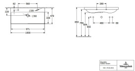 Раковина Villeroy & Boch Avento 100х47 см с переливом санитарная керамика CeramicPlus каменный белый 4156A4RW