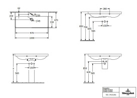 Раковина Villeroy & Boch Avento 100х47 см с переливом санитарная керамика CeramicPlus альпийский белый 4156A5R1