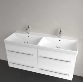 Раковина Villeroy&Boch Avento 120х47 см подвійна санітарна кераміка CeramicPlus кам'яний білий 4A23CKRW