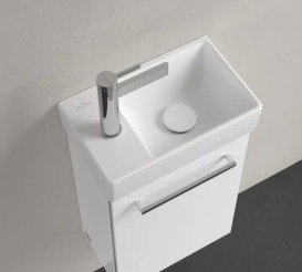 Раковина Villeroy&Boch Avento 36х22 см чаша праворуч санітарна кераміка CeramicPlus кам'яний білий 43003RRW