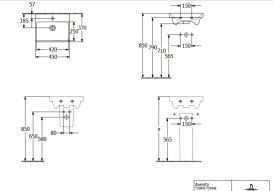 Раковина Villeroy & Boch Avento 45х37 см із переливом санітарна кераміка альпійський білий 73584501