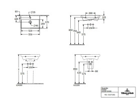 Раковина Villeroy & Boch Avento 55х37 см с переливом санитарная керамика CeramicPlus каменный белый 4A0055RW