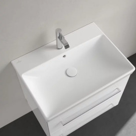 Раковина Villeroy & Boch Avento 65х47 см с переливом санитарная керамика CeramicPlus каменный белый 415865RW