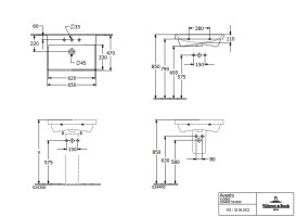 Раковина Villeroy & Boch Avento 65х47 см с переливом санитарная керамика CeramicPlus каменный белый 415865RW