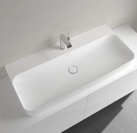 Раковина Villeroy & Boch Finion 100х47 см із прихованим переливом TitanCeram CeramicPlus кам'яний білий 41681BRW