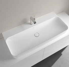 Раковина Villeroy & Boch Finion 100х47 см без переливу TitanCeram CeramicPlus кам'яний білий 41681HRW