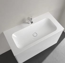 Раковина Villeroy & Boch Finion 100х50 см без переливу TitanCeram CeramicPlus білий альпійський 4164A2R1