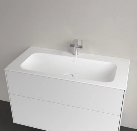 Раковина Villeroy & Boch Finion 100х50 см со скрытым переливом TitanCeram CeramicPlus альпийский белый 4164ABR1