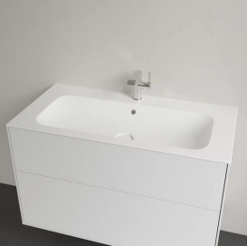 Раковина Villeroy & Boch Finion 100х50 см із прихованим переливом TitanCeram CeramicPlus кам'яний білий 4164ABRW