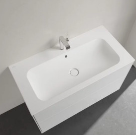 Раковина Villeroy & Boch Finion 100х50 см із прихованим переливом TitanCeram CeramicPlus кам'яний білий 4164ABRW