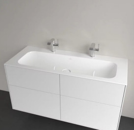 Раковина Villeroy & Boch Finion 120х50 см без перелива TitanCeram CeramicPlus альпийский белый 4164C1R1