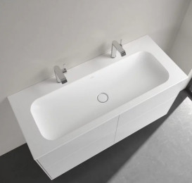 Раковина Villeroy & Boch Finion 120х50 см без переливу TitanCeram CeramicPlus кам'яний білий 4164C1RW