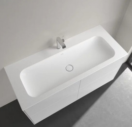 Раковина Villeroy & Boch Finion 120х50 см без перелива TitanCeram CeramicPlus каменный белый 4164C2RW