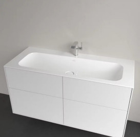 Раковина Villeroy & Boch Finion 120х50 см со скрытым переливом TitanCeram CeramicPlus альпийский белый 4164CBR1