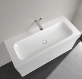 Раковина Villeroy&Boch Finion 120х50 см нешліфована без переливу TitanCeram CeramicPlus альпійський білий 4164C3R1