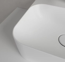 Раковина Villeroy & Boch Finion 43х39 см шліфована із прихованим переливом TitanCeram CeramicPlus кам'яний білий 43644CRW