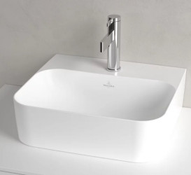 Раковина Villeroy & Boch Finion 43х39 см шліфована без переливу TitanCeram CeramicPlus кам'яний білий 43644LRW