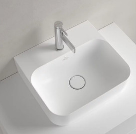 Раковина Villeroy & Boch Finion 43х39 см шліфована без переливу TitanCeram CeramicPlus кам'яний білий 43644LRW