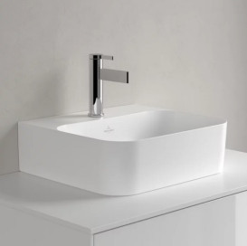 Раковина Villeroy & Boch Finion 43х39 см шліфована без переливу TitanCeram CeramicPlus кам'яний білий 43644LRW