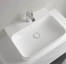 Раковина Villeroy & Boch Finion 60х47 см без перелива шлифованная TitanCeram CeramicPlus каменный белый 41686LRW