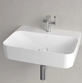 Раковина Villeroy & Boch Finion 60х47 см со скрытым переливом TitanCeram CeramicPlus каменный белый 416864RW