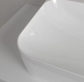 Раковина Villeroy & Boch Finion 60х47 см со скрытым переливом шлифованная TitanCeram CeramicPlus альпийский белый 41686CR1