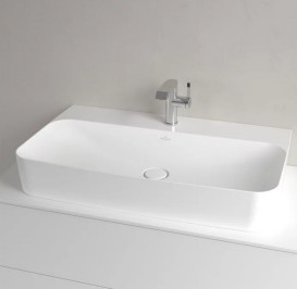Раковина Villeroy & Boch Finion 80х47 см шлифованная без перелива TitanCeram CeramicPlus альпийский белый 41688LR1