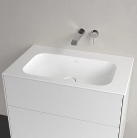 Раковина Villeroy & Boch Finion 80х50 см нешлифованная без перелива TitanCeram CeramicPlus каменный белый 416483RW