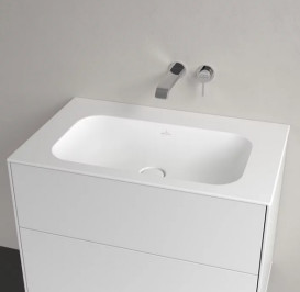 Раковина Villeroy & Boch Finion 80х50 см нешлифованная без перелива TitanCeram CeramicPlus каменный белый 416483RW