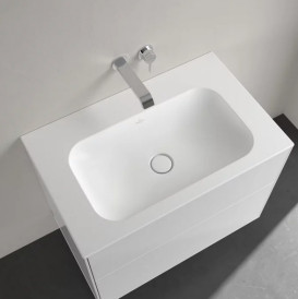 Раковина Villeroy & Boch Finion 80х50 см нешлифованная без перелива TitanCeram CeramicPlus каменный белый 416483RW