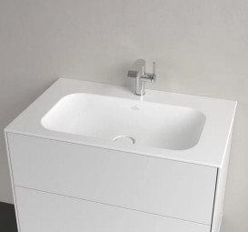 Раковина Villeroy & Boch Finion 80х50 см із прихованим переливом TitanCeram CeramicPlus кам'яний білий 416484RW